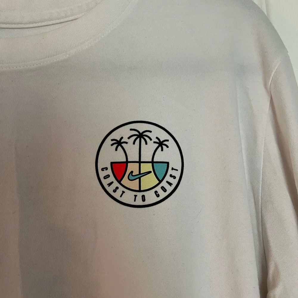 Nike White Long Sleeve Tee with Palm Logo - Picture 2 of 8